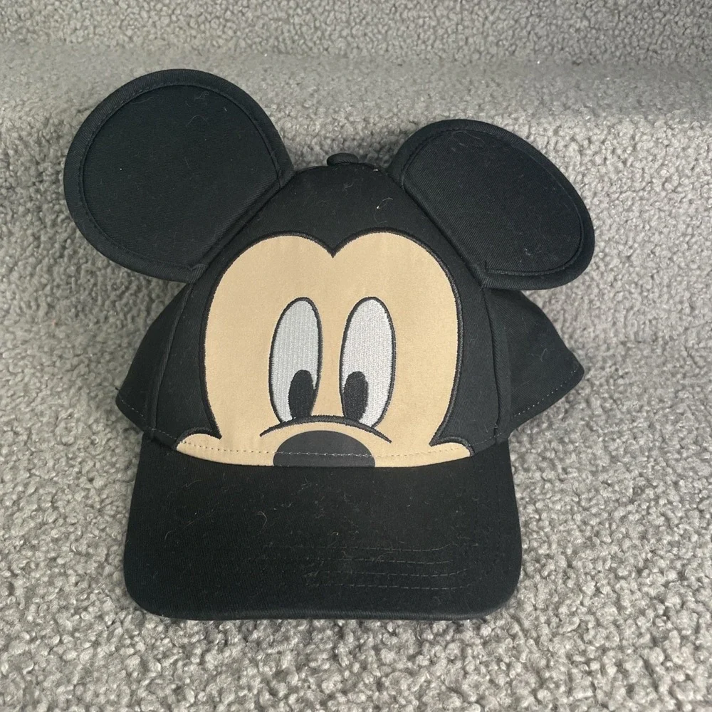 Disney Mickey Mouse Black 3D Ears Snapback Baseball Cap Hat RN 55219 Youth